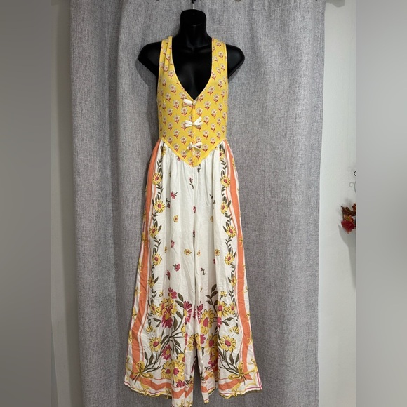 NWOT Free People Bali Honeydew Jumpsuit - Picture 3 of 11